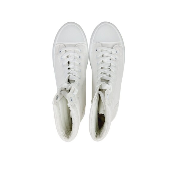 Platform High-Top Skate Sneaker White Canvas Lace-up Women's Size 9 NEW Shein - Picture 5 of 15